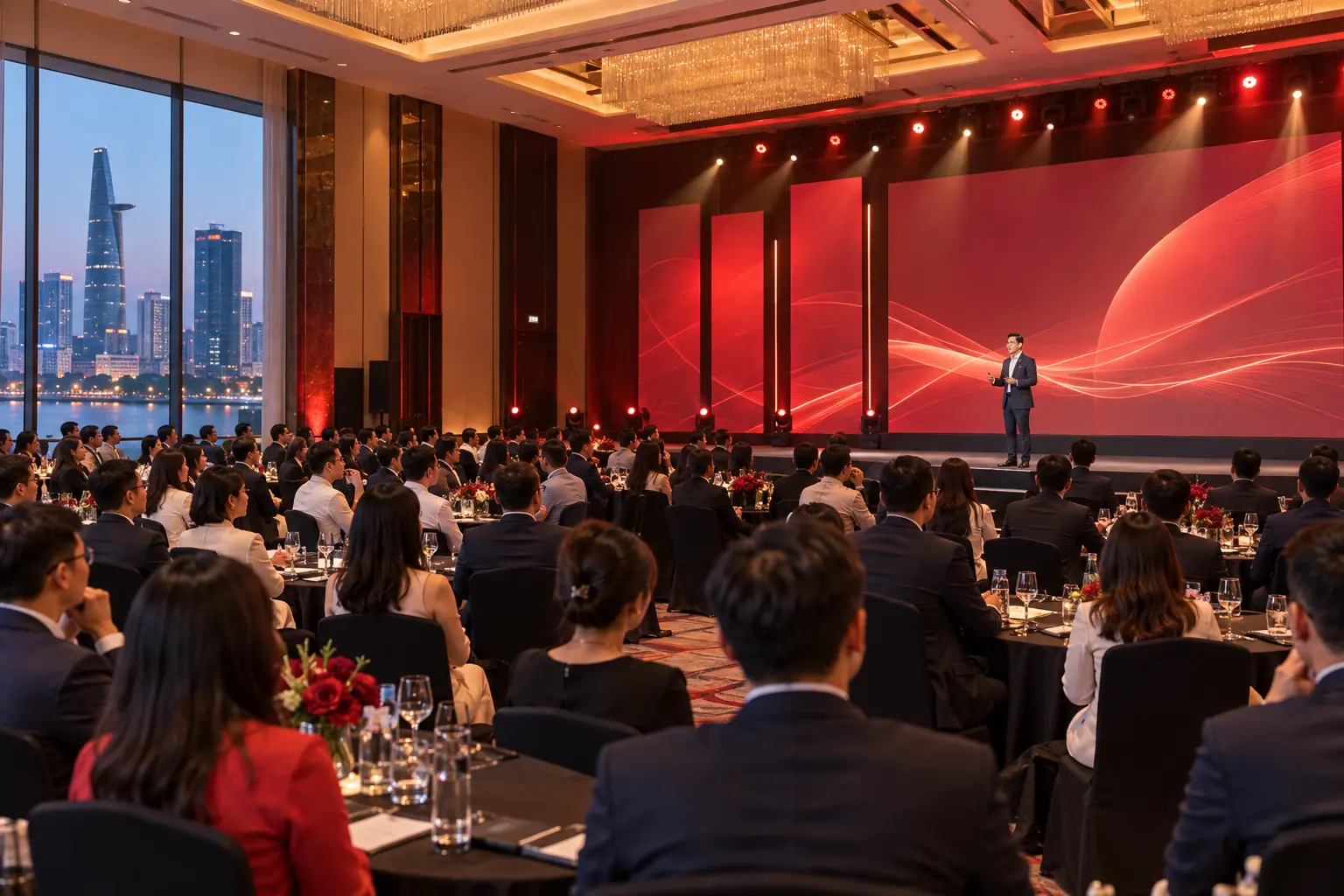 Hội nghị doanh nghiệp trong ballroom khách sạn
